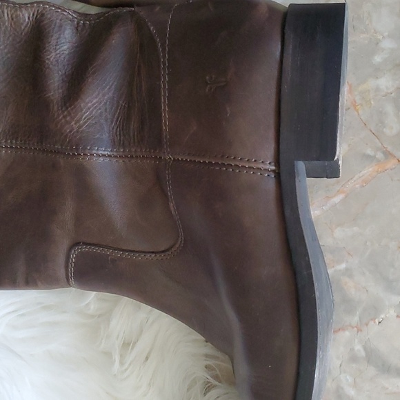 Frye Melissa button 2 pullon brown riding leather boots size 8.5 - Picture 2 of 16